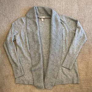 🩶 🌟 Banana Republic Light Gray Wool Cashmere Blend Cardigan XL Italian Fabric